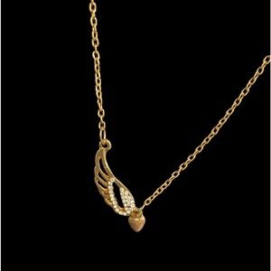 Angel Wing Heart Pendant Necklace